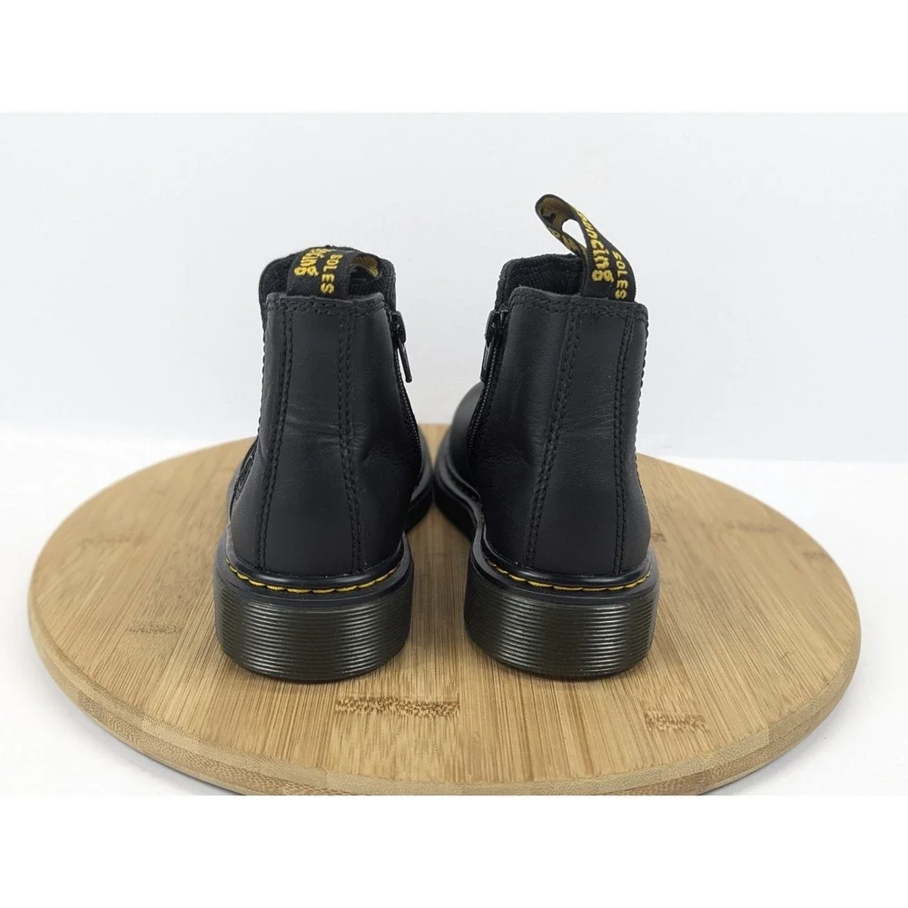 Dr Martens Chelsea Boots Kids Youth Boys Size 2 Black Leather Zipper 2976 School